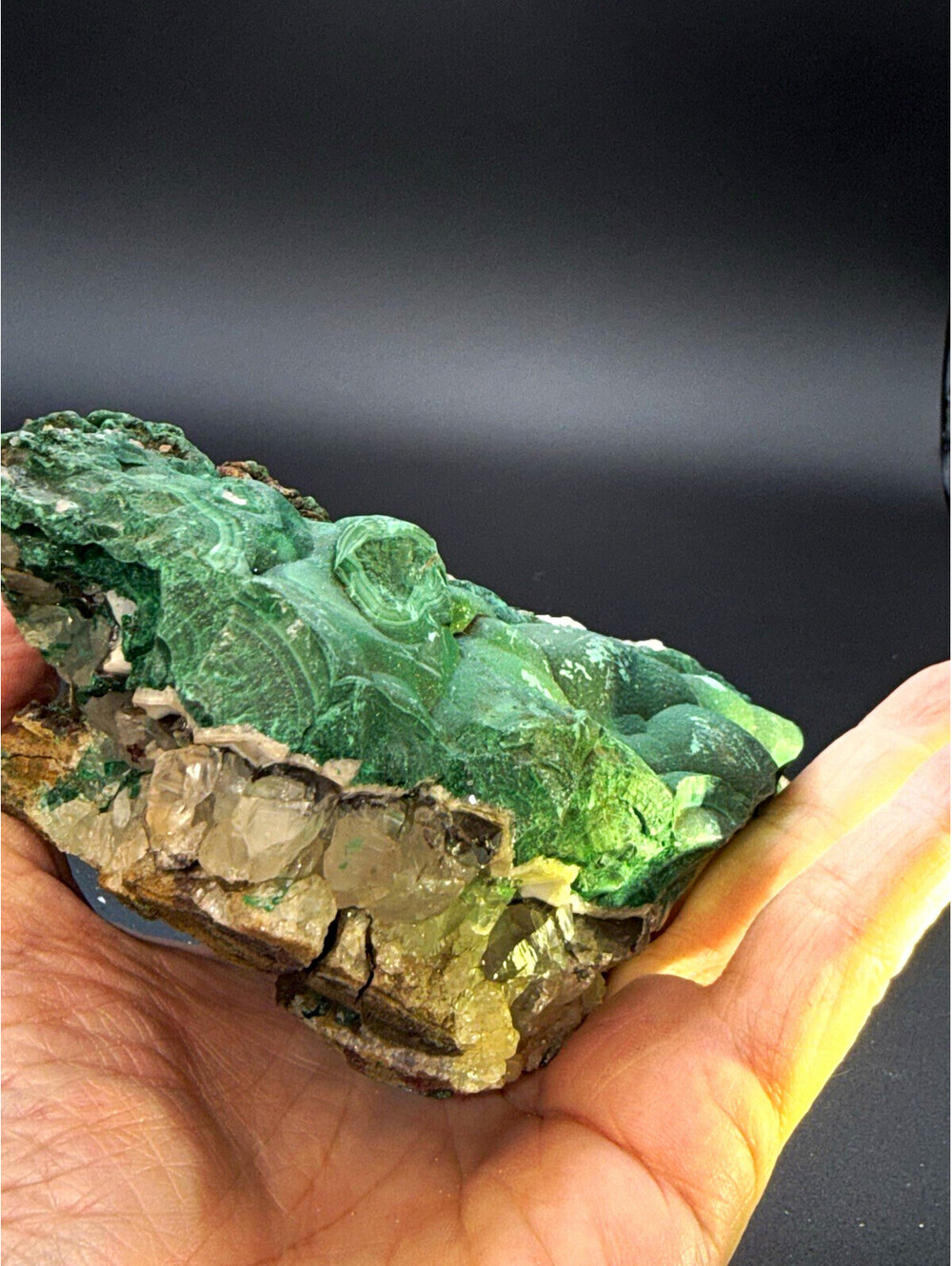 Malachite on Quartz 1.785 LB (810g) Haut-Katanga DR Congo Mineral Specimen